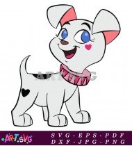 Dalmatian Puppy Coloring Page With Pink Collar SVG