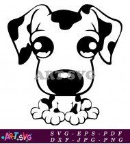 Adorable Dalmatian Puppy Dog Cartoon SVG