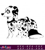 Cartoon Dalmatian Dog With Collar SVG