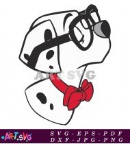 Dalmatian Dog Wearing Glasses And Bowtie SVG