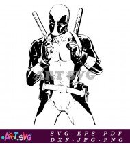 Deadpool Cartoon Character Silhouette Clip Art SVG