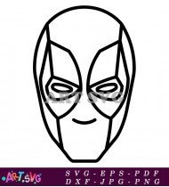 Deadpool Face Black And White Icon SVG