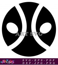 Black And White Deadpool Mask Graphic SVG