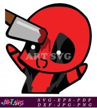 Deadpool Character Design Vector Art SVG