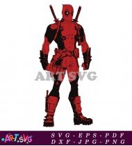 Deadpool Muscle Man Cartoon Vector SVG