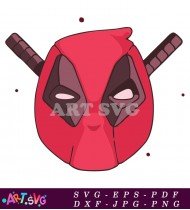 Red Deadpool Head Cartoon Vector Graphic SVG