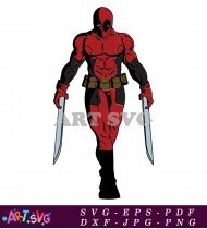 Deadpool Character Cartoon Style Illustration SVG