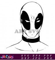 Deadpool Cartoon Character With A Head SVG