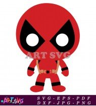 Chibi Deadpool Cartoon Character Vector Illustration SVG