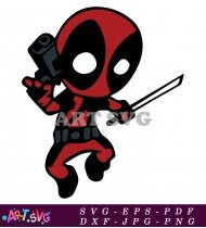 Cool Deadpool Superhero Character Vector Illustration SVG