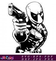 Superhero Character Deadpool Vector Illustration Design SVG