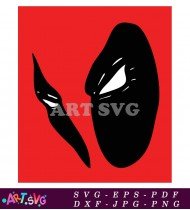 Deadpool Character Illustration Design Red Mask SVG