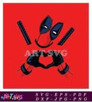 Deadpool Character Design Illustration Heart Love SVG