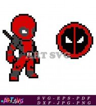 Illustration Of Pixel Art Deadpool Design SVG 1