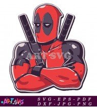 Deadpool Superhero Comic Character Standing Pose SVG