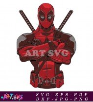 Deadpool Comic Book Character With Katana SVG