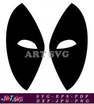 Black And White Deadpool Mask Simple Art SVG