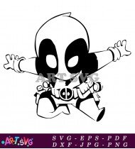 Cute Cartoon Deadpool Clip Art Character SVG 1