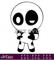 Black And White Deadpool Cartoon Character SVG