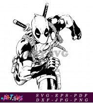 Deadpool Cartoon Character Clip Art Design SVG 3