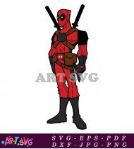 Deadpool Cartoon Character Clip Art Design SVG 4