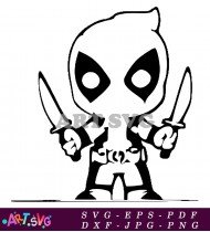 Deadpool Cartoon Character Clip Art Design SVG 5