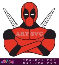 Deadpool Cartoon Character Clip Art Design SVG 7