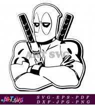 Deadpool Cartoon Character Clip Art Design SVG 13