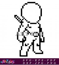 Pixelated Cartoon Deadpool Illustration Design SVG