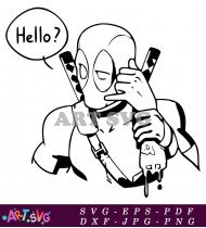 Deadpool Wearing A Mask With A Speech Bubble SVG