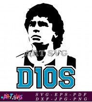 Dios Maradona Farewell Blue Font Style SVG