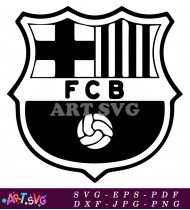 FC Barcelona Crest in Black and White SVG