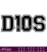 Dios Maradona in Blue Capital Letters SVG