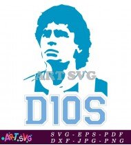 Dios Maradona Blue Font with Outline SVG