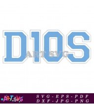 Dios Maradona in Light Blue Font Style SVG