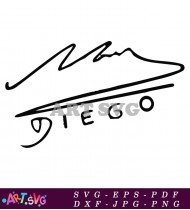 Diego Maradona Handwritten Signature Famous Icon SVG