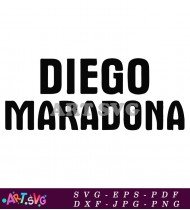 Diego Maradona Name Soccer Player Classic Font SVG