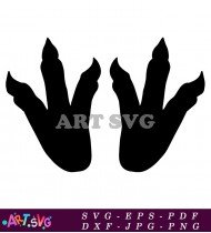 Dinosaur Footprints Silhouette Vector Illustration Clipart Free SVG