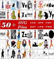 Anime SVG Bundle, Character SVG Files, Cartoon Graphics, Movie Art, Digital Design Assets