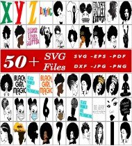 Afro Cartoon SVGs, Black Character Clipart, African American Designs, Animated Vector Graphics, Diverse SVG Bundle