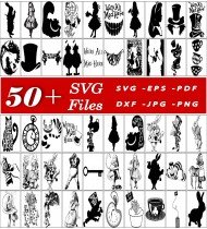 Alice In Wonderland SVG, Disney Wonderland Clipart, Wonderland Graphics, SVG Bundle, Disney Characters, Digital Art, DIY Crafts