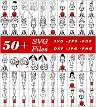 Family Stick Figure SVGs, Cartoon Character Clipart, Movie Icon Designs, Artistic Family Elements, Digital Design Assets