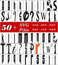 Fonts SVG Bundle, 50 Files, High Quality, Movie Characters, Cartoon Fonts, Artistic Elements