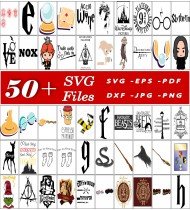 Harry Potter SVG Bundle, Wizarding World Clipart, Magical Designs, Digital Art Files, Harry Potter Crafts