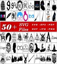 Harry Potter SVG, Magical Clipart, Wizarding Designs, HP Cricut Files, Potter Silhouette Art