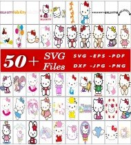 Hello Kitty SVG, Kawaii Clipart Bundle, Cartoon SVG Files, Digital Art Assets, Cricut Ready Designs, Cute Characters SVG