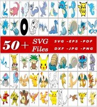 Pokemon SVG Bundle, Cartoon Graphics, Anime SVG Files, Digital Art Designs, Pokemon Characters