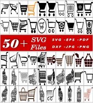 Shopping Cart SVG Bundle, Digital Art Elements, SVG Design Assets, Cartoon Character SVGs, Movie Character Graphics