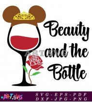 Beauty and the Bottle Wine Glass Clipart SVG