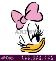 Disney Princess Daisy Duck Face Svg SVG